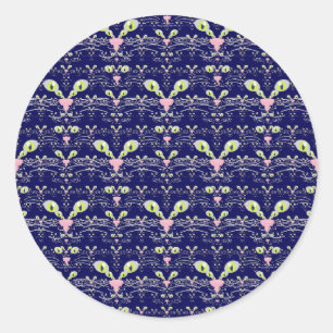 Neon whiskers and midnight blues Mug  Classic Round Sticker