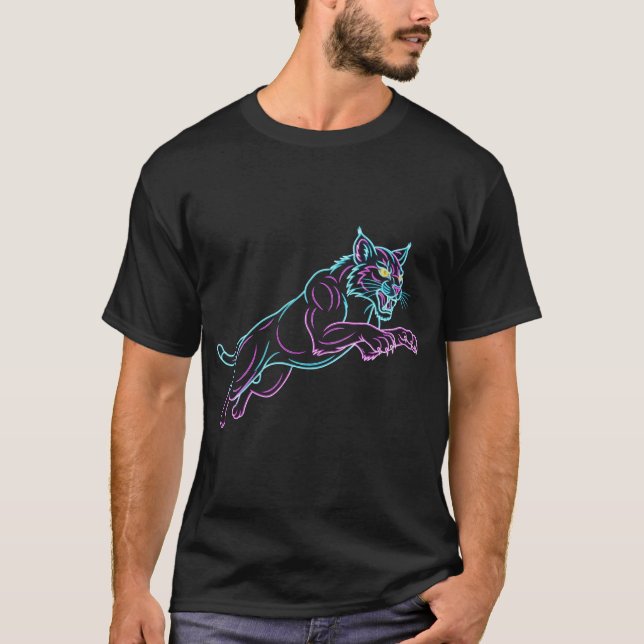 Neon Wildcat Black Tee (Front)