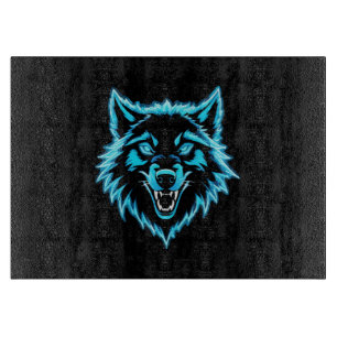 Neon Wolf Cutting Board