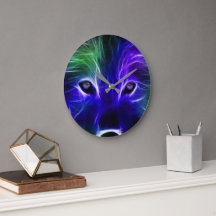 Neon Wolf Galaxy Art – Colorful Mystical Wolf Desi