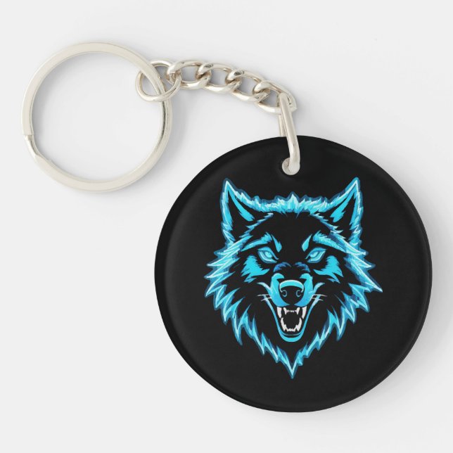 Neon Wolf Key Ring (Front)