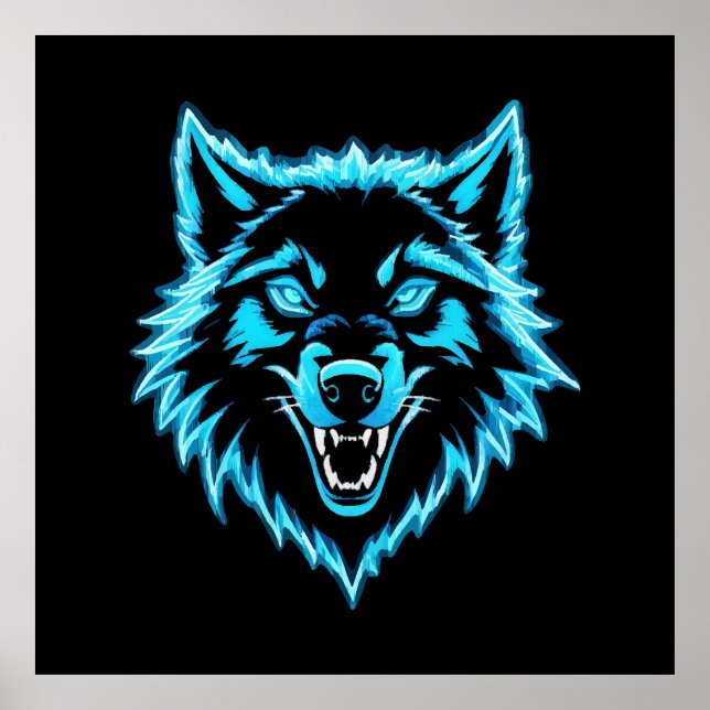 Neon Wolf Poster (Front)