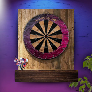 Neon Wooden EFFECT Dartboard Bar Lounge Games Room