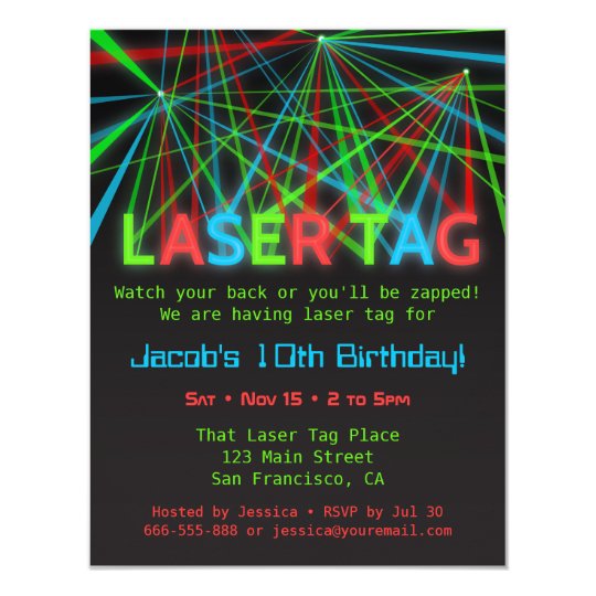 Laser Tag Party Invitations 8