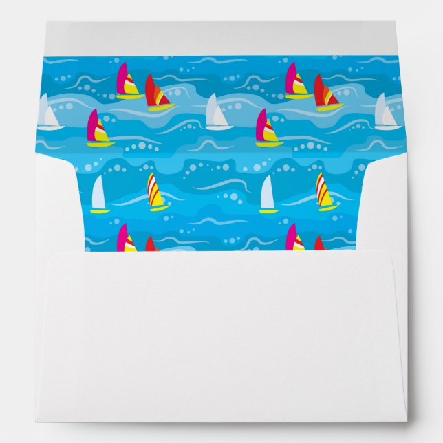 Neon Yacht Pattern Envelope (Back (Bottom))