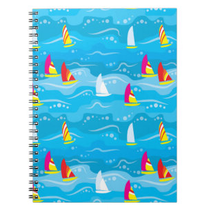 Neon Yacht Pattern Notebook