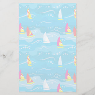 Neon Yacht Pattern Stationery