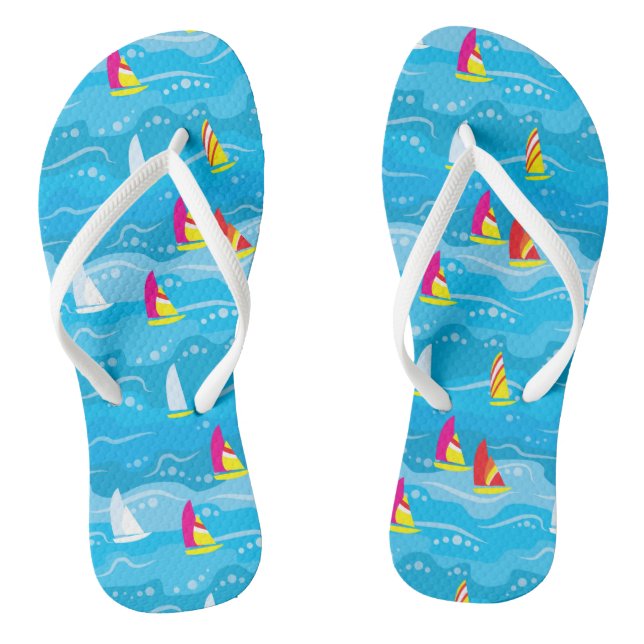 Neon Yacht Pattern Thongs (Footbed)