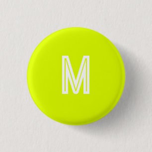 neon yellow - add monogram   3 cm round badge