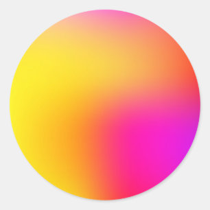 Neon Yellow and Pink Classic Round Sticker