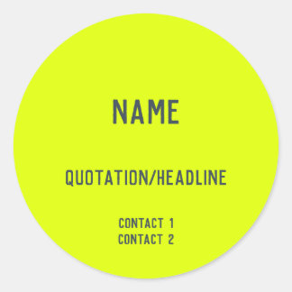 Neon yellow Custom Classic Round Sticker