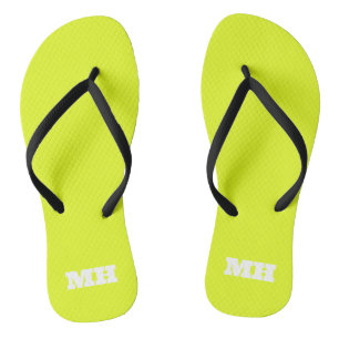 Neon Yellow Elegant Minimalist Colour Plain Bright Thongs