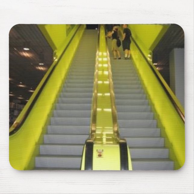 Neon Yellow Escalator Mouse Pad (Front)