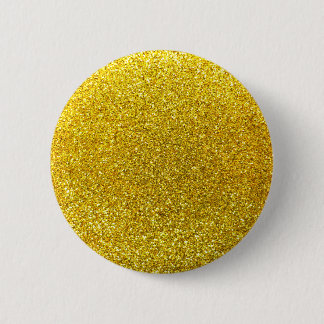 Neon yellow glitter 6 cm round badge