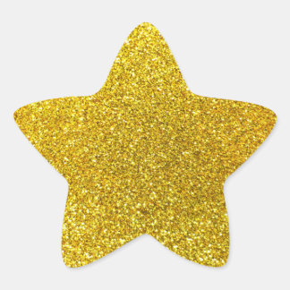 Neon yellow glitter star sticker
