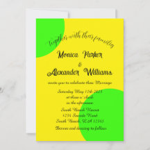 Neon Yellow Green Bold Modern Retro Wedding 