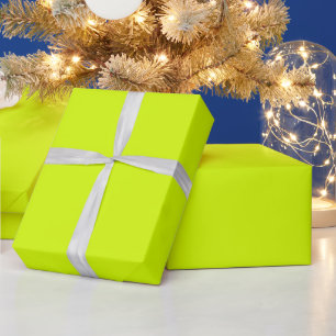 Neon Yellow-Green Flourescent Chartreuse Wrapping Paper