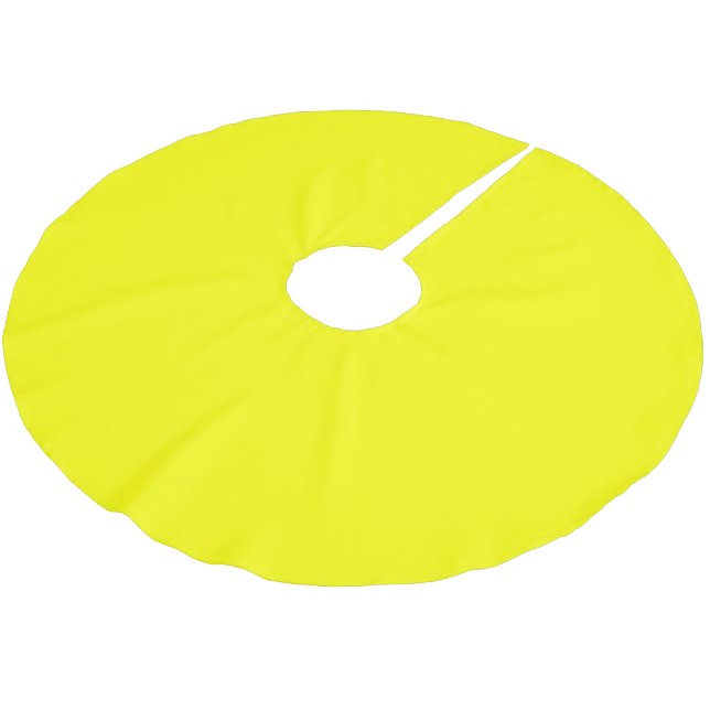 Neon yellow hex code FFFF01 Brushed Polyester Tree Skirt (Angled)