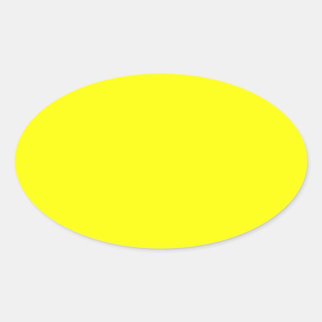 Neon yellow hex code FFFF01 Oval Sticker (Front)