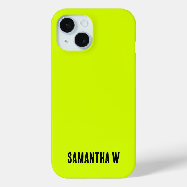 Neon Yellow, High Visibility Case-Mate iPhone Case (Back)