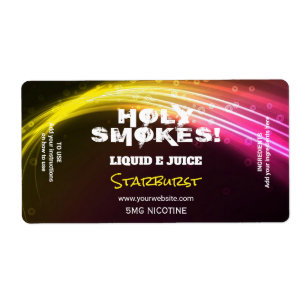 Neon Yellow Nicotine Vape E Juice Labels