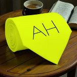 Neon Yellow Retro Monogram Fluorescent Bright Tie<br><div class="desc">Neon Yellow,  trendy fluorescent,  monogrammed,  modern,  tie. Bold,  bright,  pattern. Perfect for him.</div>