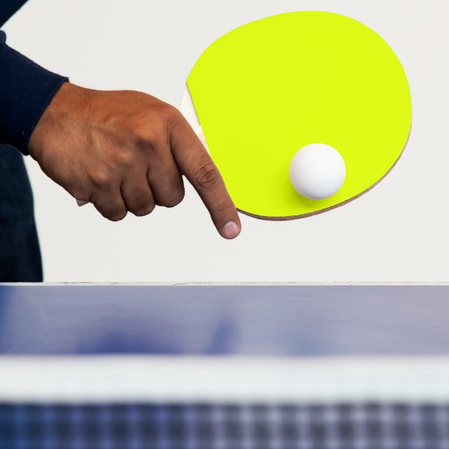 Neon Yellow Retro Trendy Colour Fluorescent Bright Ping Pong Paddle (Insitu)