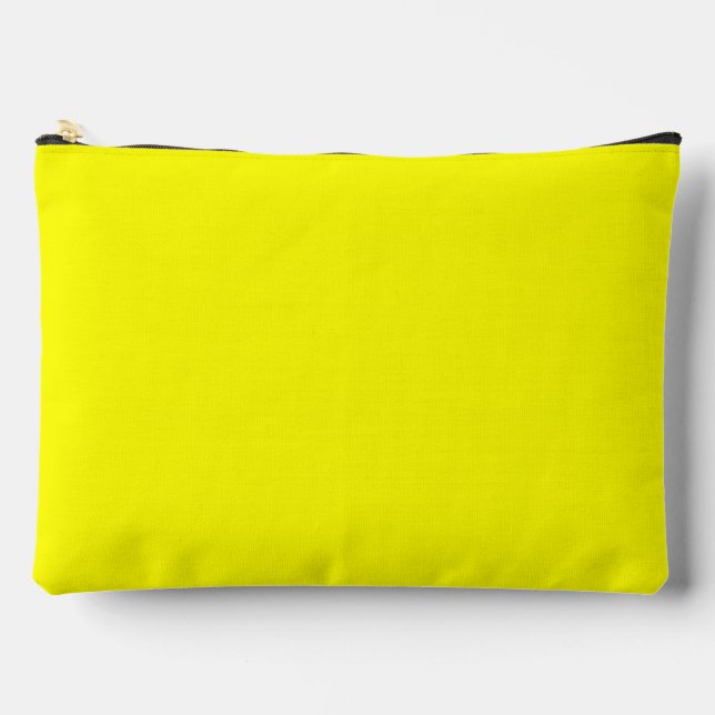 Neon Yellow Solid Colour Accessory Pouch (Front)