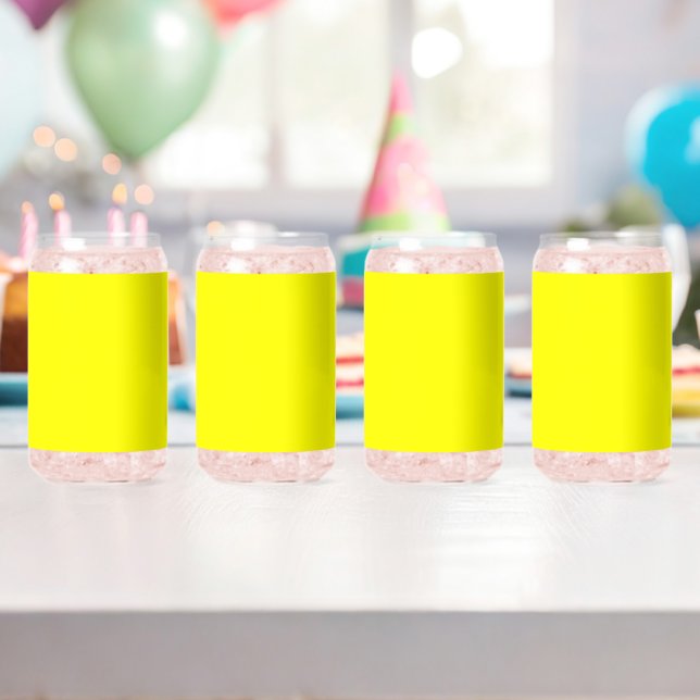 Neon Yellow Solid Colour Can Glass (Insitu (Birthday))
