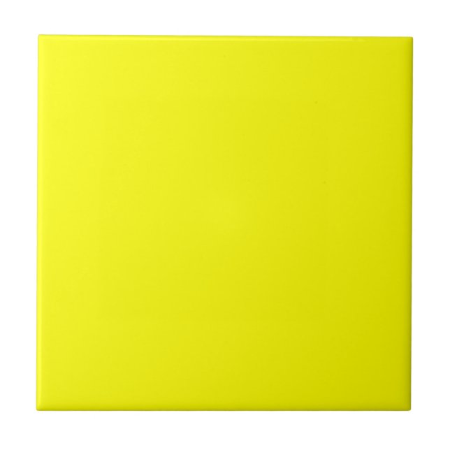 Neon Yellow Solid Colour Ceramic Tile (Front)