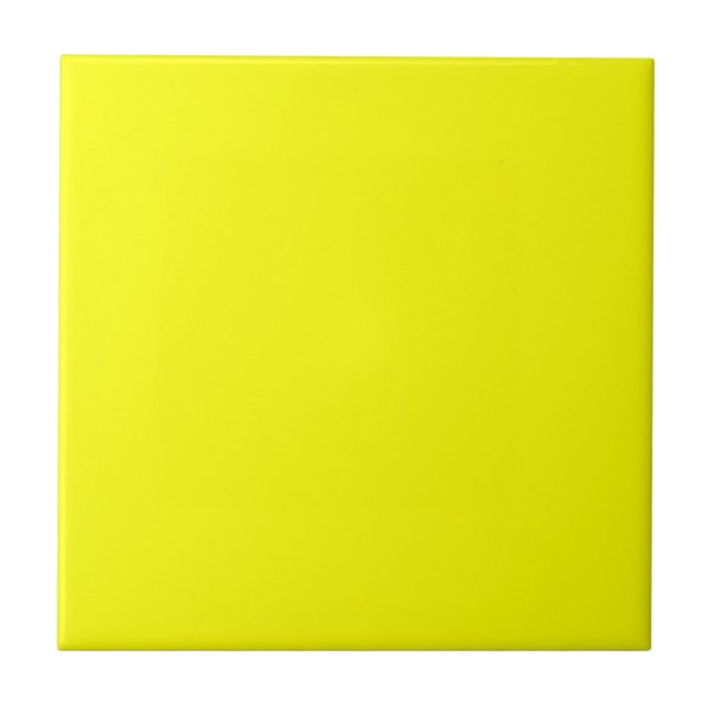 Neon Yellow Solid Colour Ceramic Tile (Front)