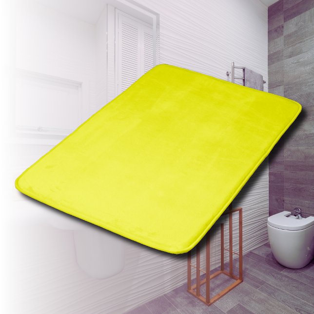 Neon Yellow Solid Colour | Classic Bath Mat (Creator Uploaded)