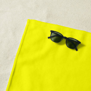Neon Yellow Solid Colour Classic Beach Towel