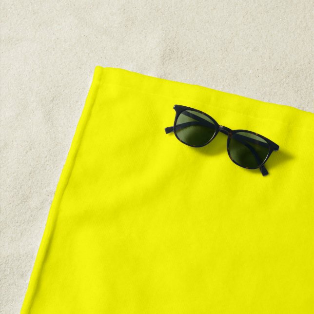 Neon Yellow Solid Colour | Classic Beach Towel (In Situ)