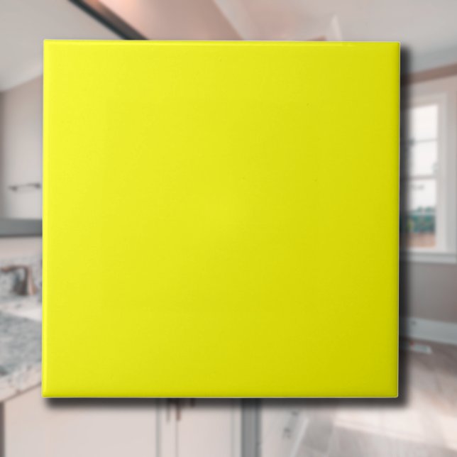 Neon Yellow Solid Colour | Classic | Elegant Ceramic Tile (Creator Uploaded)