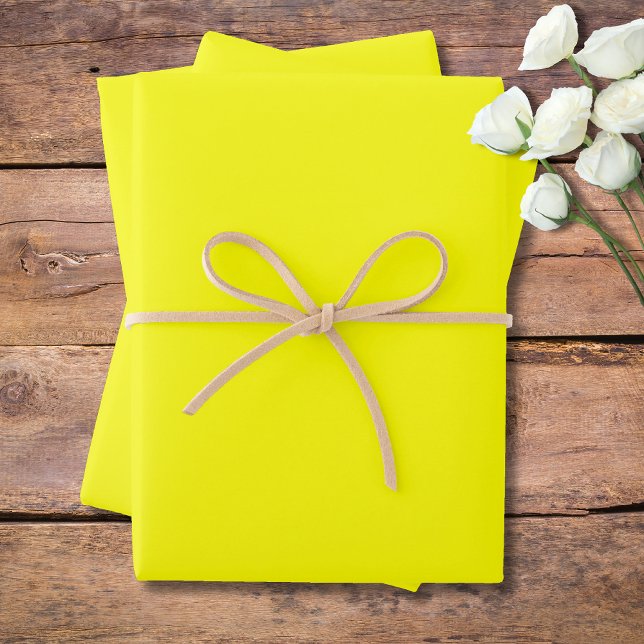 Neon Yellow Solid Colour | Classic | Elegant Wrapping Paper Sheet (Creator Uploaded)