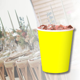 Neon Yellow Solid Colour   Classic Paper Cups