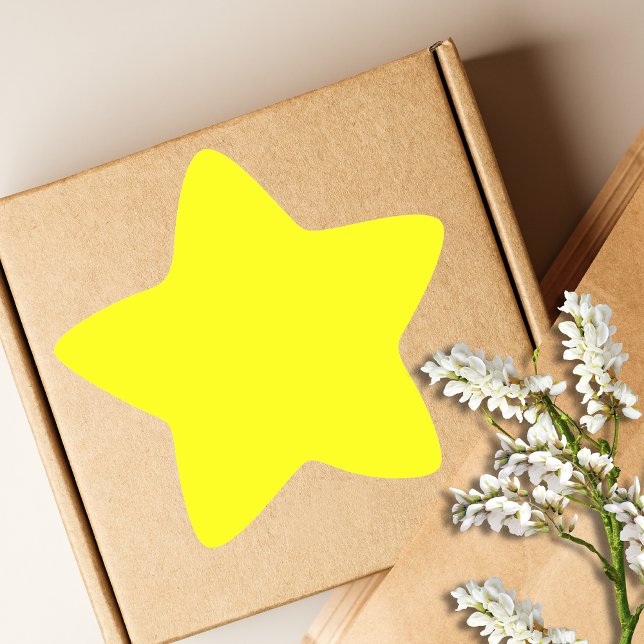 Neon Yellow Solid Colour | Classic Star Sticker (Creator Uploaded)