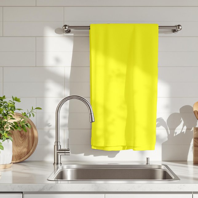 Neon Yellow Solid Colour | Classic Tea Towel (Creator Uploaded)