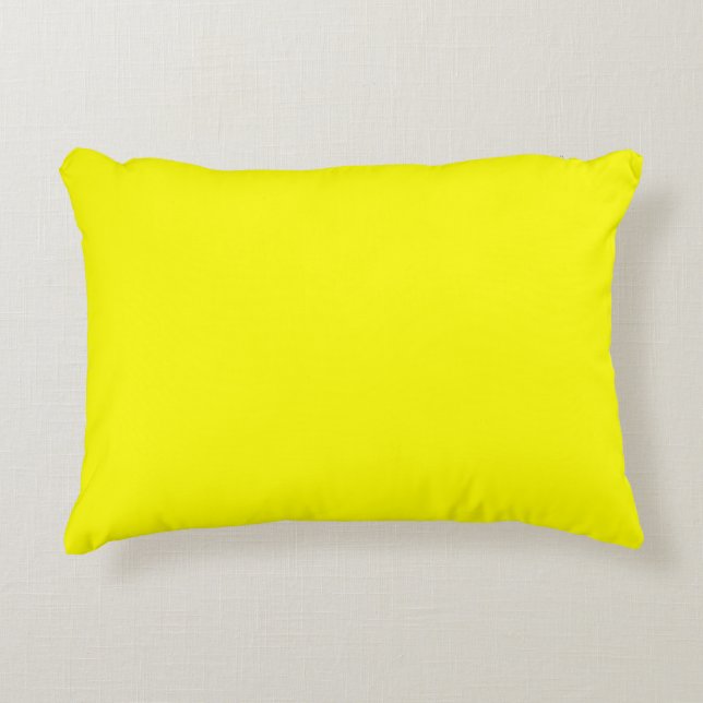 Neon Yellow Solid Colour Decorative Cushion (Front)
