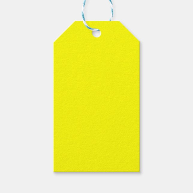 Neon Yellow Solid Colour Gift Tags (Front)