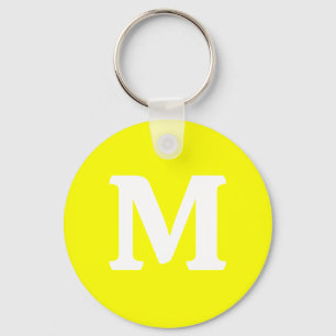 Neon Yellow Solid Colour Key Ring