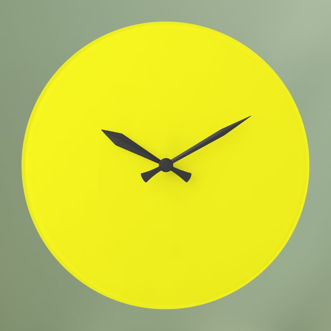 Neon Yellow Solid Colour Large Clock (Creator Uploaded)