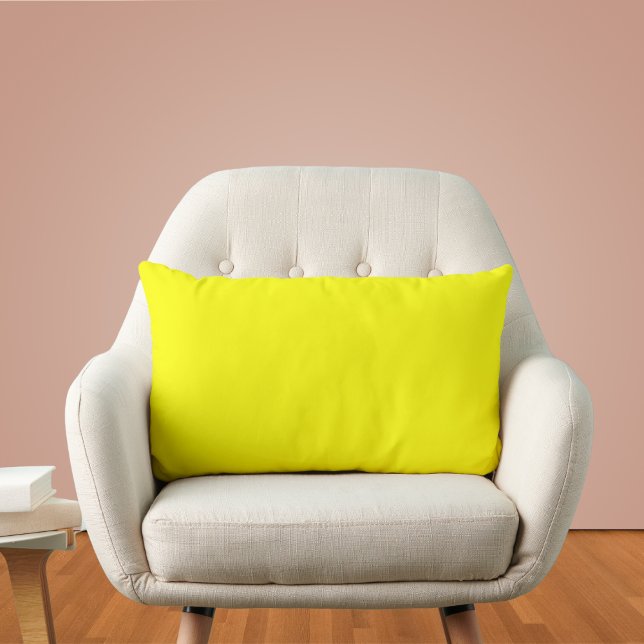 Neon Yellow Solid Colour Lumbar Cushion (Creator Uploaded)