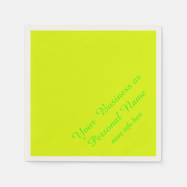 neon  yellow solid colour napkin (Front)