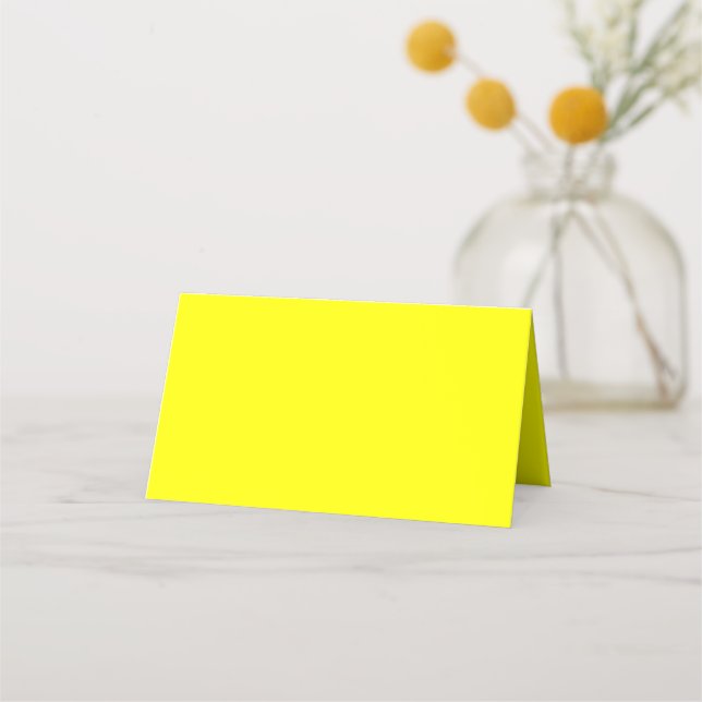 Neon Yellow Solid Colour Place Card (Front)