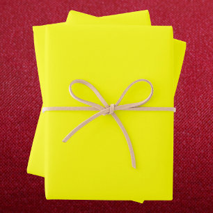 Neon Yellow Solid Colour Wrapping Paper Sheet