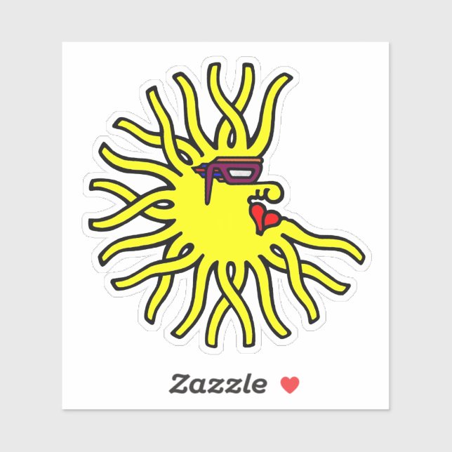 Neon yellow sun creature with glasses (Sheet)