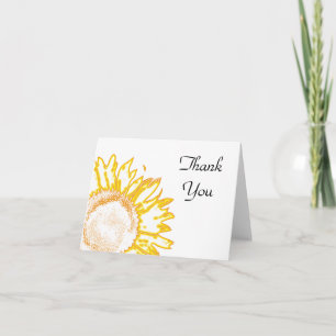 Neon Yellow Sunflower Thank You Card