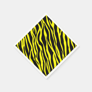 Neon Yellow Zebra Striped Napkin
